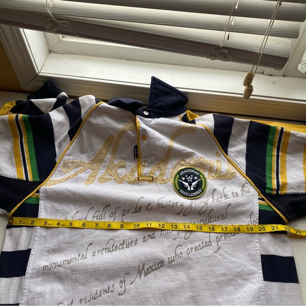Akademiks AKDMKS Rugby Shirt Men’s Large Striped Long Sleeve Polo Y2K Streetwear - Picture 12 of 16